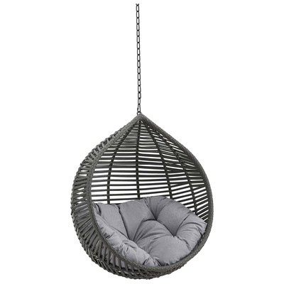 Outdoor Beds Modway Furniture Garner Gray Gray EEI-3637-GRY-GRY 889654984870 Daybeds and Lounges Gray Grey Steel Chair Hanging 