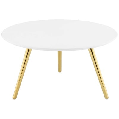 Coffee Tables Modway Furniture Lippa Gold White EEI-3662-GLD-WHI 889654157076 Tables Round Square White Wood Plywood Hardwoods M 