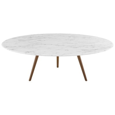 Coffee Tables Modway Furniture Lippa Walnut White EEI-3669-WAL-WHI 889654157144 Tables Round Square Marble White Wood Plywood Hard 