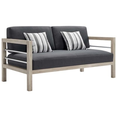 Sofas and Loveseat Modway Furniture Wiscasset Light Gray EEI-3684-LGR-STE 889654156314 Daybeds and Lounges Loveseat Love seatSectional So Recliner Recline RecliningSofa 