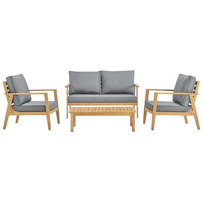Modway Furniture Outdoor Sofas and Sectionals, Gray,Grey, Loveseat,Sofa, Gray,Light GrayNatural, Sofa Sectionals, 889654156512, EEI-3705-NAT-GRY