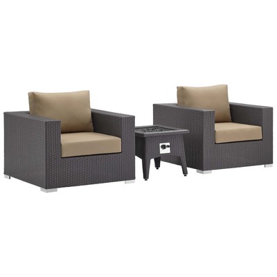 Outdoor Lounge and Lounge Sets Modway Furniture Convene Espresso Mocha EEI-3727-EXP-MOC-SET 889654158615 Sofa Sectionals 