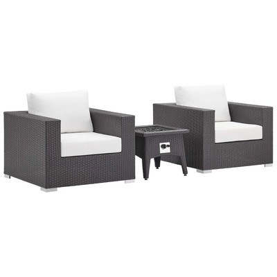 Outdoor Lounge and Lounge Sets Modway Furniture Convene Espresso White EEI-3727-EXP-WHI-SET 889654158646 Sofa Sectionals White snow 