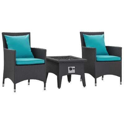 Outdoor Lounge and Lounge Sets Modway Furniture Convene Espresso Turquoise EEI-3729-EXP-TRQ-SET 889654158738 Bar and Dining 