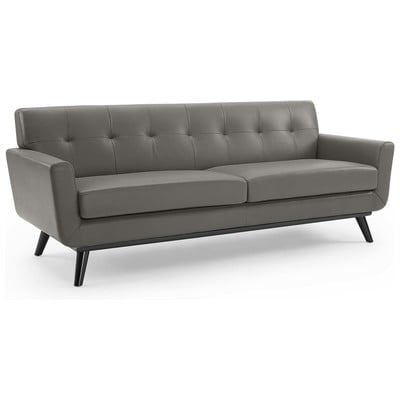Sofas and Loveseat Modway Furniture Engage Gray EEI-3733-GRY 889654156901 Sofas and Armchairs Chaise LoungeLoveseat Love sea Leather Contemporary Contemporary/Mode Sofa Set setTufted tufting 