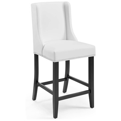 Bar Chairs and Stools Modway Furniture Baron White EEI-3736-WHI 889654157403 Bar and Counter Stools White snow Bar Counter Wood Leather 