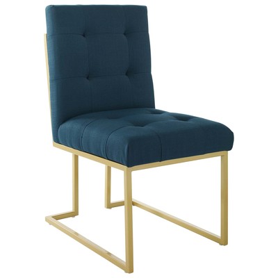 Dining Room Chairs Modway Furniture Privy Gold Azure EEI-3743-GLD-AZU 889654157595 Dining Chairs Gold Steel Metal Iron Azure Gold OCHRE OrangeMetal A 