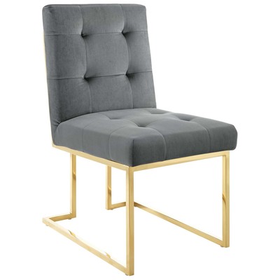 Dining Room Chairs Modway Furniture Privy Gold Charcoal EEI-3744-GLD-CHA 889654157632 Dining Chairs Gold Aluminu Alu+ PE wicker+ Cushio Gold OCHRE OrangeMetal Aluminu 
