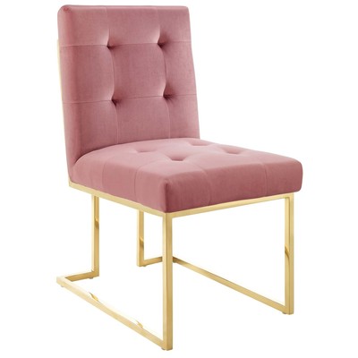 Dining Room Chairs Modway Furniture Privy Gold Dusty Rose EEI-3744-GLD-DUS 889654157649 Dining Chairs Gold Steel Metal IronVelvet Dusty Rose Gold OCHRE OrangeMe 