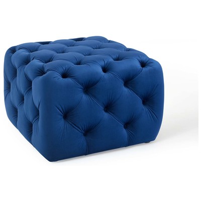 Modway Furniture Ottomans and Benches, Blue,navy,teal,turquiose,indigo,aqua,SeafoamGreen,emerald,teal, Square, Sofas and Armchairs, 889654158103, EEI-3776-NAV