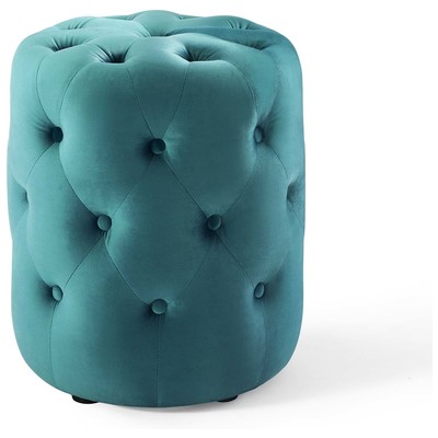 Modway Furniture Ottomans and Benches, Blue,navy,teal,turquiose,indigo,aqua,SeafoamGreen,emerald,teal, Round, Sofas and Armchairs, 889654158172, EEI-3778-SEA