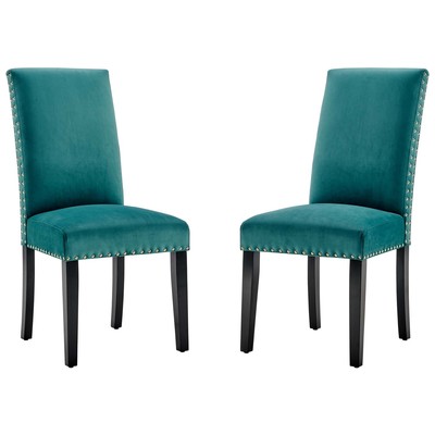 Dining Room Chairs Modway Furniture Parcel Teal EEI-3779-TEA 889654160526 Dining Chairs Blue navy teal turquiose indig Side Chair Rubberwood Velvet Blue Laguna Navy Rein Sea Teal 