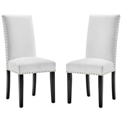 Dining Room Chairs Modway Furniture Parcel White EEI-3779-WHI 889654160533 Dining Chairs White snow Side Chair Rubberwood Velvet Velvet White Ivory 