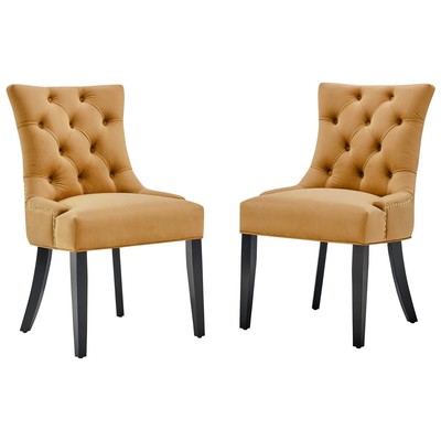 Dining Room Chairs Modway Furniture Regent Cognac EEI-3780-COG 889654165422 Dining Chairs Side Chair HARDWOOD Velvet Wood MDF Plywo Velvet Wood Plywood 