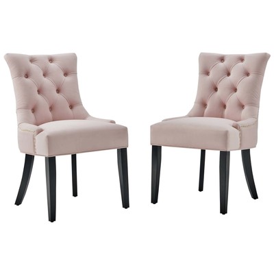 Dining Room Chairs Modway Furniture Regent Pink EEI-3780-PNK 889654160588 Dining Chairs Pink Fuchsia blush Side Chair HARDWOOD Velvet Wood MDF Plywo Pink Velvet Wood Plywood 