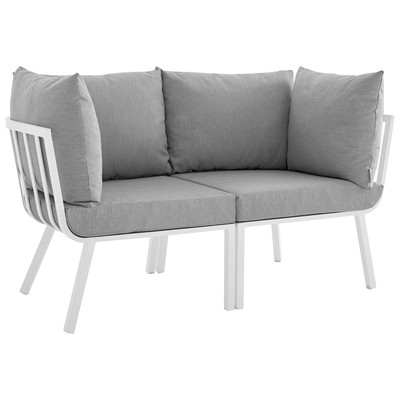 Sofas and Loveseat Modway Furniture Riverside White Gray EEI-3781-WHI-GRY 889654996149 Sofa Sectionals Loveseat Love seatSectional So Sofa Set set 