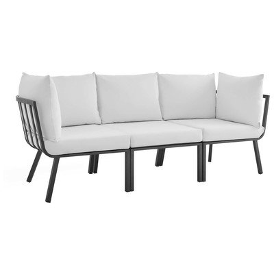 Sofas and Loveseat Modway Furniture Riverside Gray White EEI-3782-SLA-WHI 889654996118 Sofa Sectionals Loveseat Love seatSectional So Sofa Set set 