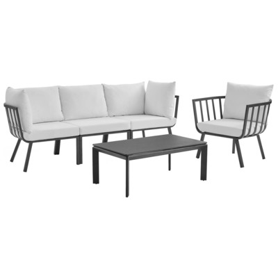 Modway Furniture Outdoor Sofas and Sectionals, Gray,GreyWhite,snow, Sectional,Sofa, Gray,Light GrayWhite, Sofa Sectionals, 889654996071, EEI-3783-SLA-WHI
