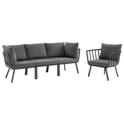 Modway Furniture Outdoor Sofas and Sectionals, Gray,Grey, Sectional,Sofa, Gray,Light Gray, Sofa Sectionals, 889654991304, EEI-3784-SLA-CHA