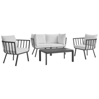 Modway Furniture Outdoor Sofas and Sectionals, Gray,GreyWhite,snow, Loveseat,Sectional,Sofa, Gray,Light GrayWhite, Sofa Sectionals, 889654995999, EEI-3786-SLA-WHI