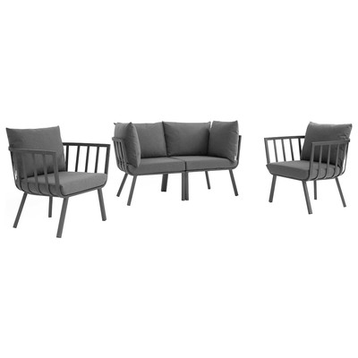 Modway Furniture Outdoor Sofas and Sectionals, Gray,Grey, Loveseat,Sectional,Sofa, Gray,Light Gray, Sofa Sectionals, 889654995968, EEI-3787-SLA-CHA