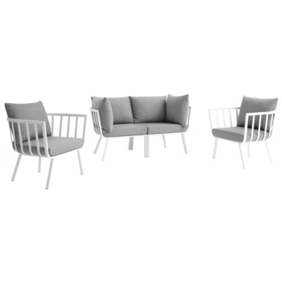 Modway Furniture Outdoor Sofas and Sectionals, Gray,GreyWhite,snow, Loveseat,Sectional,Sofa, Gray,Light GrayWhite, Sofa Sectionals, 889654995944, EEI-3787-WHI-GRY