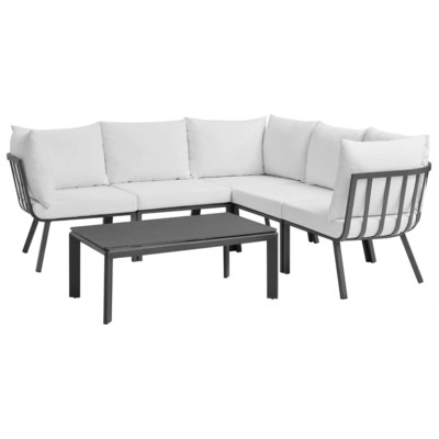 Modway Furniture Outdoor Sofas and Sectionals, Gray,GreyWhite,snow, Sectional,Sofa, Gray,Light GrayWhite, Sofa Sectionals, 889654995913, EEI-3788-SLA-WHI