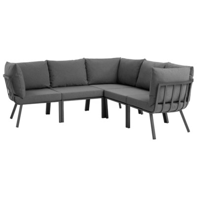 Modway Furniture Outdoor Sofas and Sectionals, Gray,Grey, Sectional,Sofa, Gray,Light Gray, Sofa Sectionals, 889654995883, EEI-3789-SLA-CHA