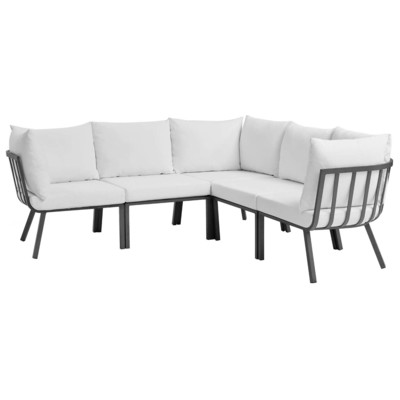 Modway Furniture Outdoor Sofas and Sectionals, Gray,GreyWhite,snow, Sectional,Sofa, Gray,Light GrayWhite, Sofa Sectionals, 889654995876, EEI-3789-SLA-WHI