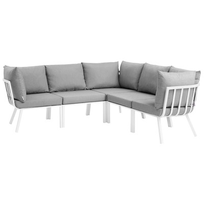 Modway Furniture Outdoor Sofas and Sectionals, Gray,GreyWhite,snow, Sectional,Sofa, Gray,Light GrayWhite, Sofa Sectionals, 889654995869, EEI-3789-WHI-GRY