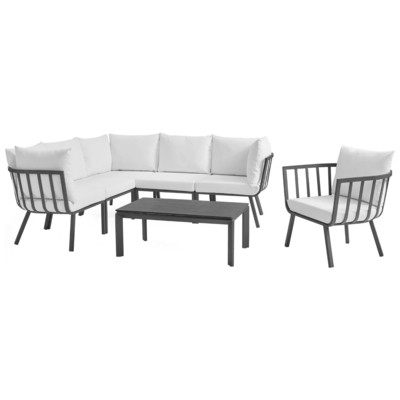 Modway Furniture Outdoor Sofas and Sectionals, Gray,GreyWhite,snow, Sectional,Sofa, Gray,Light GrayWhite, Sofa Sectionals, 889654995838, EEI-3790-SLA-WHI