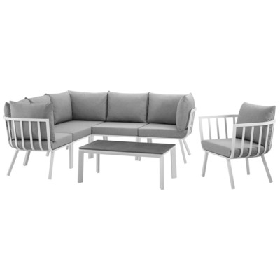 Modway Furniture Outdoor Sofas and Sectionals, Gray,GreyWhite,snow, Sectional,Sofa, Gray,Light GrayWhite, Sofa Sectionals, 889654995821, EEI-3790-WHI-GRY