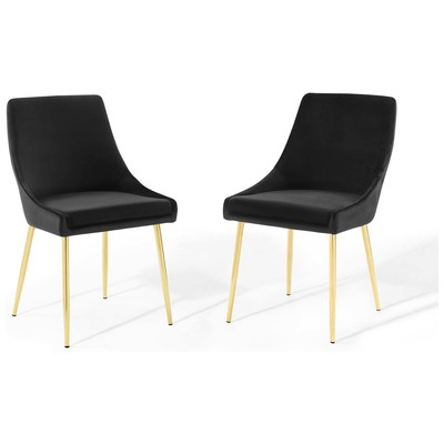 Dining Room Chairs Modway Furniture Viscount Gold Black EEI-3808-GLD-BLK 889654159292 Dining Chairs Black ebonyGold Steel Metal IronVelvet Black DarkGold OCHRE OrangeMet 