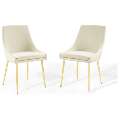 Dining Room Chairs Modway Furniture Viscount Gold Ivory EEI-3808-GLD-IVO 889654159315 Dining Chairs Cream beige ivory sand nudeGol Aluminu Alu+ PE wicker+ Cushio Gold OCHRE OrangeMetal Aluminu 