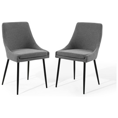 Dining Room Chairs Modway Furniture Viscount Black Charcoal EEI-3809-BLK-CHA 889654159339 Dining Chairs Black ebony Steel Metal Iron Black DarkMatte Metal Aluminum 