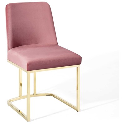 Dining Room Chairs Modway Furniture Amplify Gold Dusty Rose EEI-3810-GLD-DUS 889654159360 Dining Chairs Gold Side Chair Steel Metal IronVelvet Dusty Rose Gold OCHRE OrangeMe 