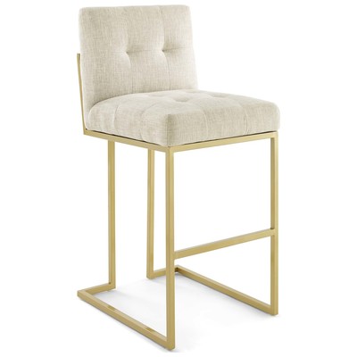 Bar Chairs and Stools Modway Furniture Privy Gold Beige EEI-3855-GLD-BEI 889654159605 Bar and Counter Stools Beige Cream beige ivory sand n Bar Counter Footrest 
