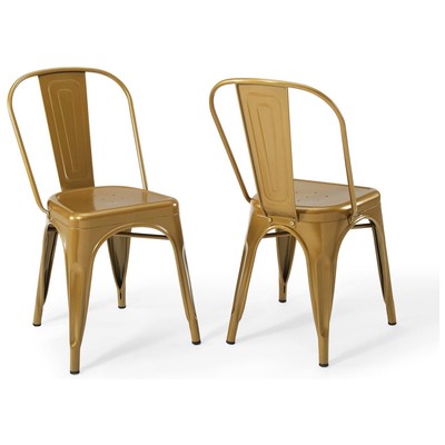 Dining Room Chairs Modway Furniture Promenade Gold EEI-3859-GLD 889654160281 Dining Chairs Gold Side Chair Aluminu Alu+ PE wicker+ Cushio Gold OCHRE OrangeMetal Aluminu 