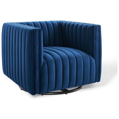 Chairs Modway Furniture Conjure Navy EEI-3883-NAV 889654160922 Sofas and Armchairs Black ebonyBlue navy teal turq Accent Chairs AccentLounge Cha 