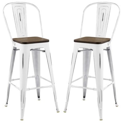 Bar Chairs and Stools Modway Furniture Promenade White EEI-3899-WHI 889654167990 Bar and Counter Stools White snow Bar Counter Metal 