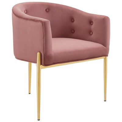Chairs Modway Furniture Savour Dusty Rose EEI-3903-DUS 889654977674 Sofas and Armchairs Gold Accent Chairs Accent 