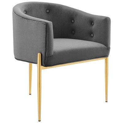 Chairs Modway Furniture Savour Gray EEI-3903-GRY 889654982869 Sofas and Armchairs Gold Gray Grey Accent Chairs Accent 
