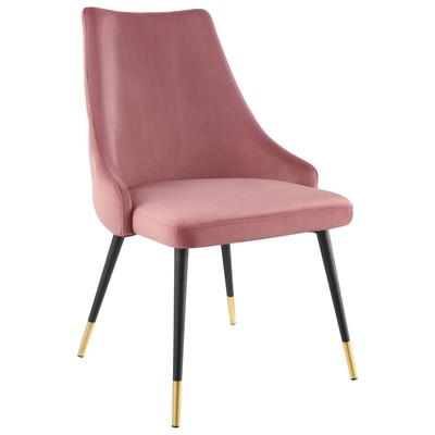 Dining Room Chairs Modway Furniture Adorn Dusty Rose EEI-3907-DUS 889654169062 Dining Chairs Black ebonyGold Side Chair Velvet Black DarkDusty Rose Gold OCHR 