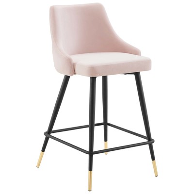 Modway Furniture Bar Chairs and Stools, Black,ebonyGold,Pink,Fuchsia,blush, Bar,Counter, Velvet, Bar and Counter Stools, 889654169208, EEI-3908-PNK
