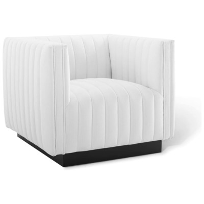 Chairs Modway Furniture Conjure White EEI-3927-WHI 889654165934 Sofas and Armchairs Black ebonyWhite snow Accent Chairs AccentLounge Cha 