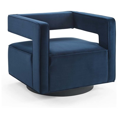 Chairs Modway Furniture Booth Midnight Blue EEI-3948-MID 889654166184 Sofas and Armchairs Black ebonyBlue navy teal turq Accent Chairs AccentLounge Cha 