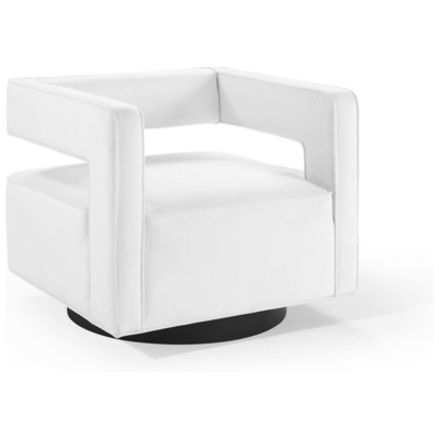 Chairs Modway Furniture Booth White EEI-3948-WHI 889654166191 Sofas and Armchairs Black ebonyWhite snow Accent Chairs AccentLounge Cha 