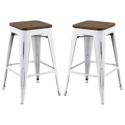 Modway Furniture Bar Chairs and Stools, White,snow, Bar,Counter, Metal, Bar and Counter Stools, 889654169468, EEI-3958-WHI
