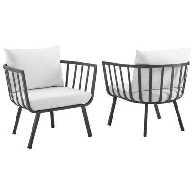 Chairs Modway Furniture Riverside Gray White EEI-3960-SLA-WHI 889654168126 Bar and Dining Gray GreyWhite snow 