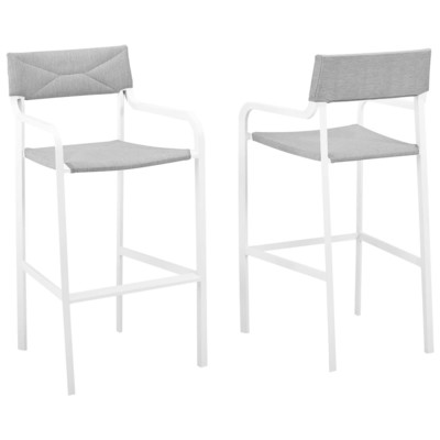 Modway Furniture Bar Chairs and Stools, Gray,GreyWhite,snow, 